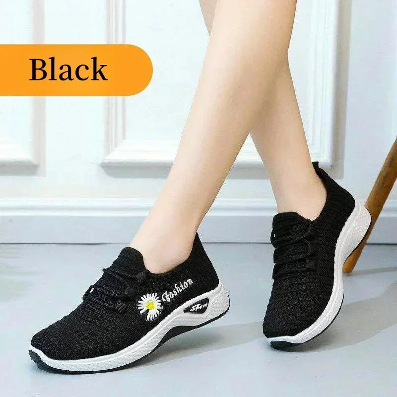 Women's Shoes Autumn New Style True Fly Weaving Old Beijing Cloth Shoes Little Daisy Women's Casual Sports Shoes Walking Shoes