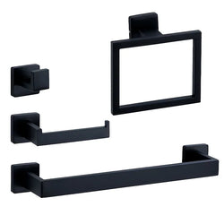 Bathroom Hardware Set Accessories Black Shelf Robe Hook Hanger Towel Rail Bar Rack Tissue Paper Holder Stainless Steel