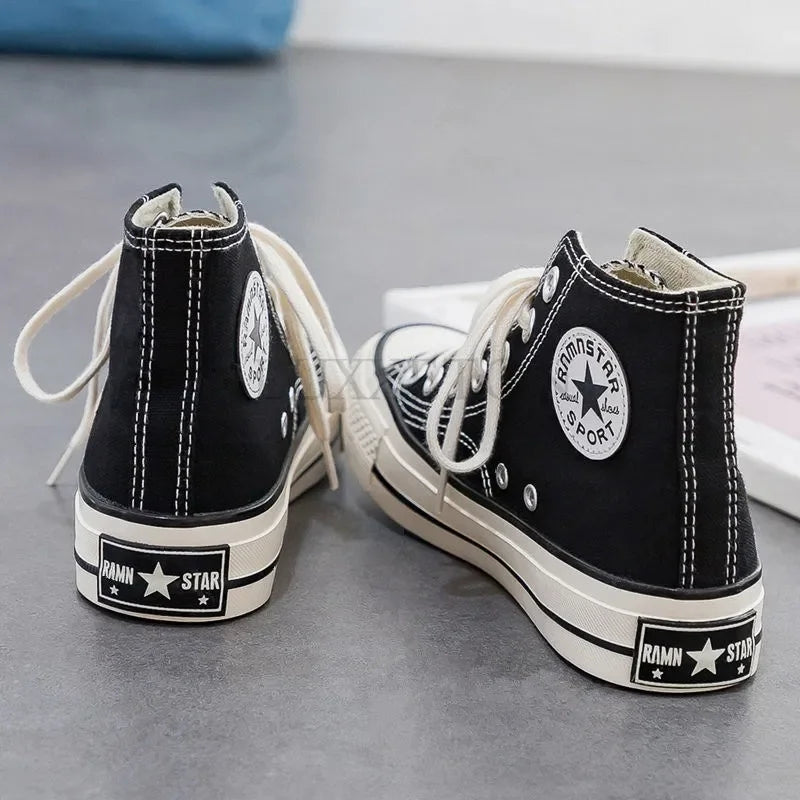 Women Canvas Shoes 2024 New High Top Student Women Fresh Color Sports Low Top Basic Casual Shoes 35-40