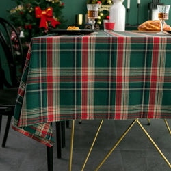 Christmas Plaid Themed Checkered Tablecloth Suitable for Holiday Parties Banquets Restaurants Kitchen Decoration Fabric American